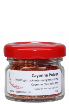 Cayenne Pulver im Glas