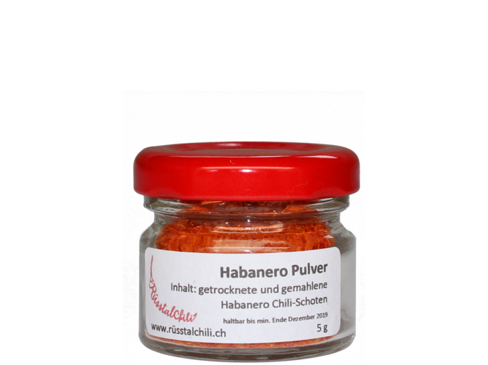 Rots Habanero Pulver im Glas