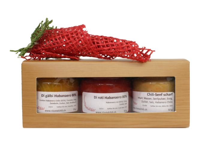 Drü scharfi im Schachteli