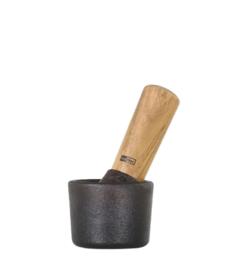 AdHoc Mörser aus Gusseisen und Akazienholz ⌀ 6.5cm