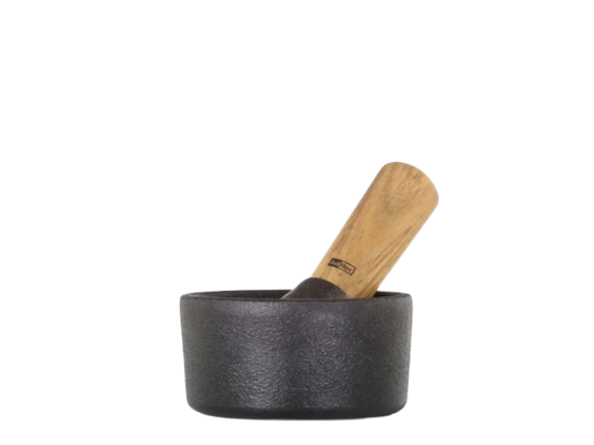 AdHoc Mörser aus Gusseisen und Akazienholz ⌀ 10cm